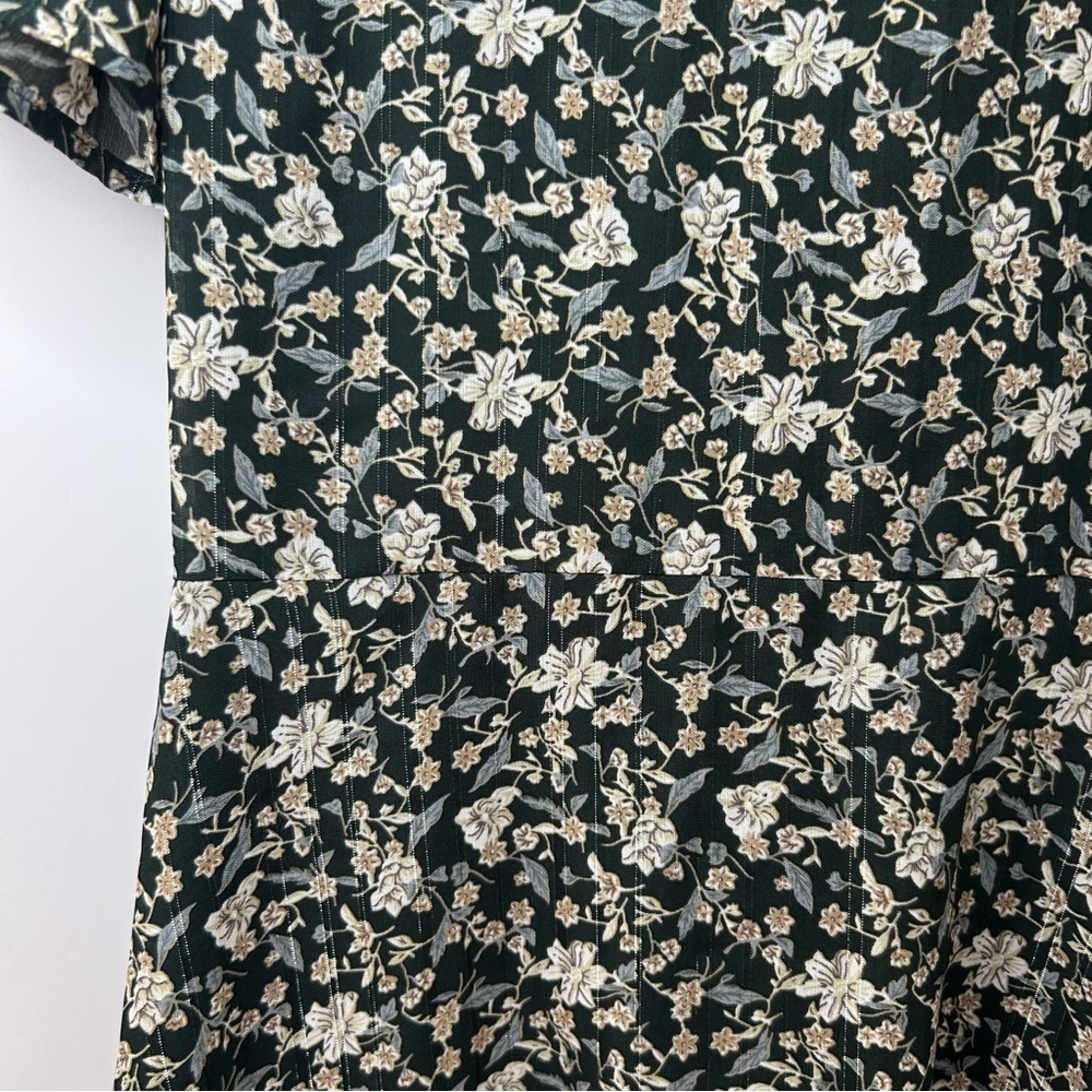 VICI from Nordstrom Dark Green Floral Dress with Metallic Stripe, Size XS - Picture 4 of 10